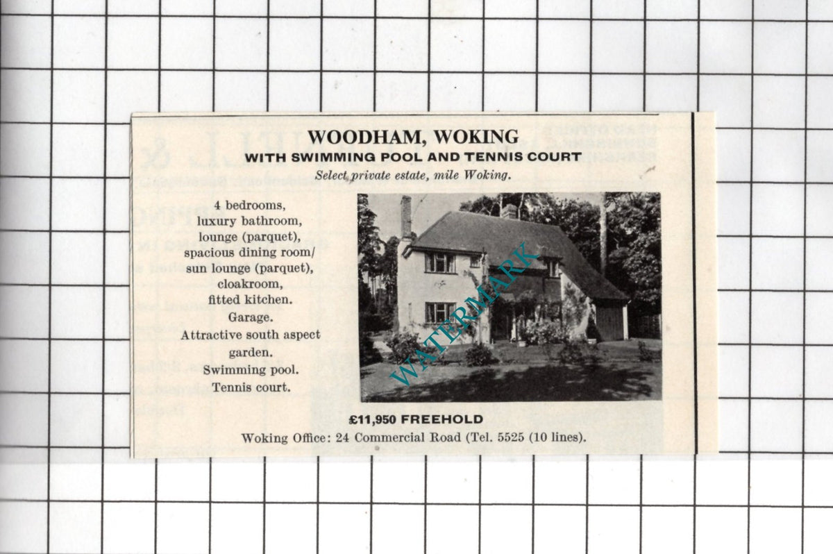 Woodham Woking Surrey - 1967 Small House Sale Advert