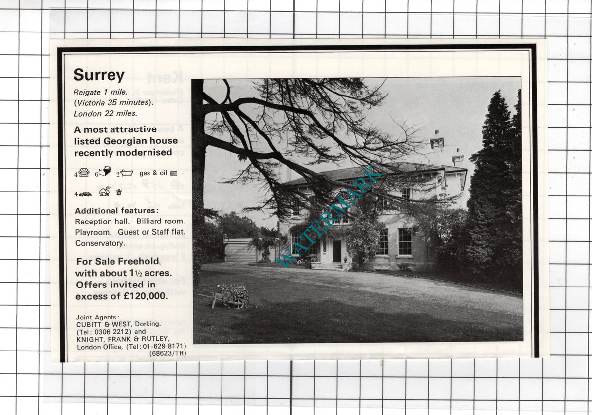 Reigate Surrey House Sale Advert - 1978