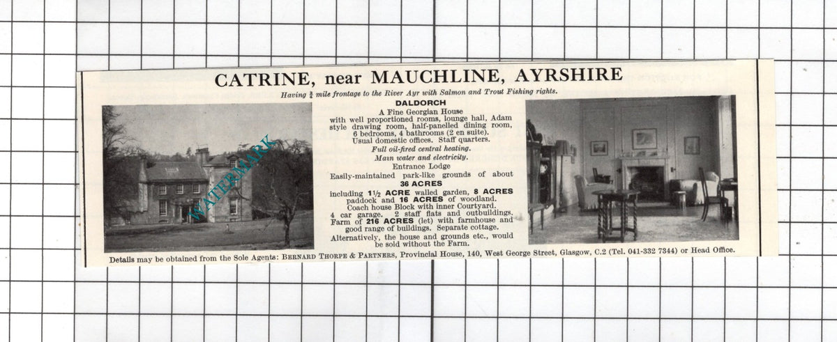 Daldorch Catrine Mauchline Ayrshire Scotland - 1967 House Sale Advert