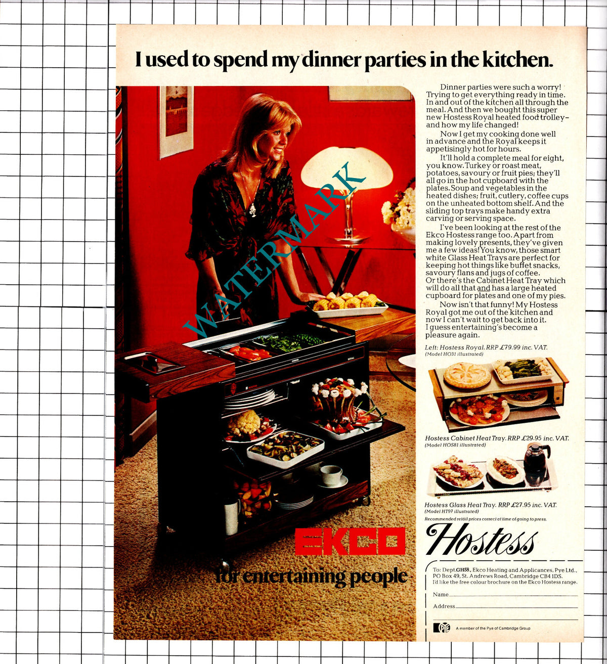 Ekco Trolley ADVERT - 1976 Clipping / Print