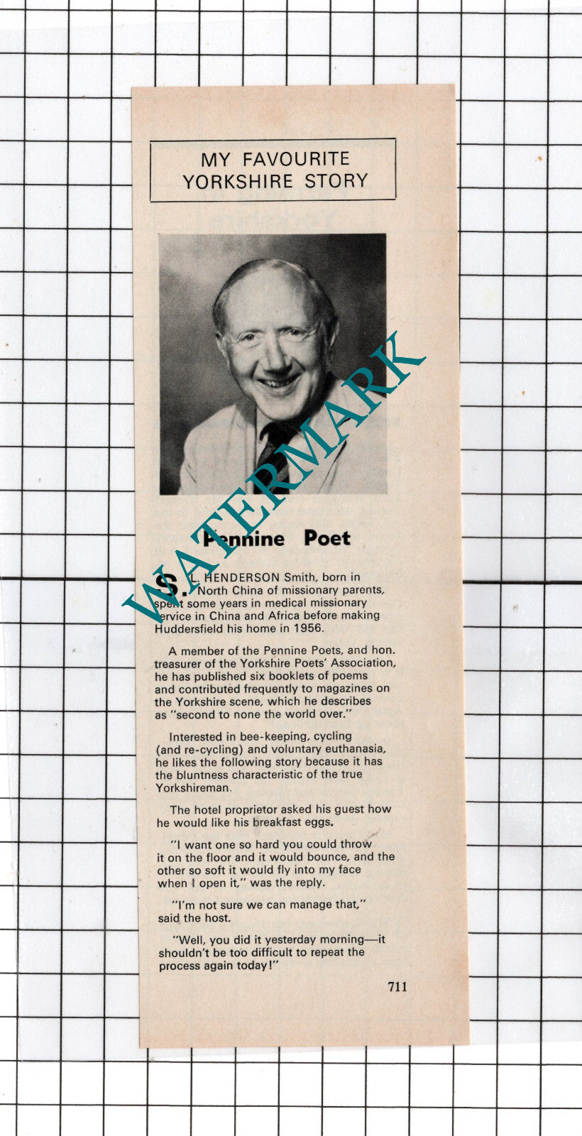 S L Henderson Smith Pennine Poets - 1975 Cutting