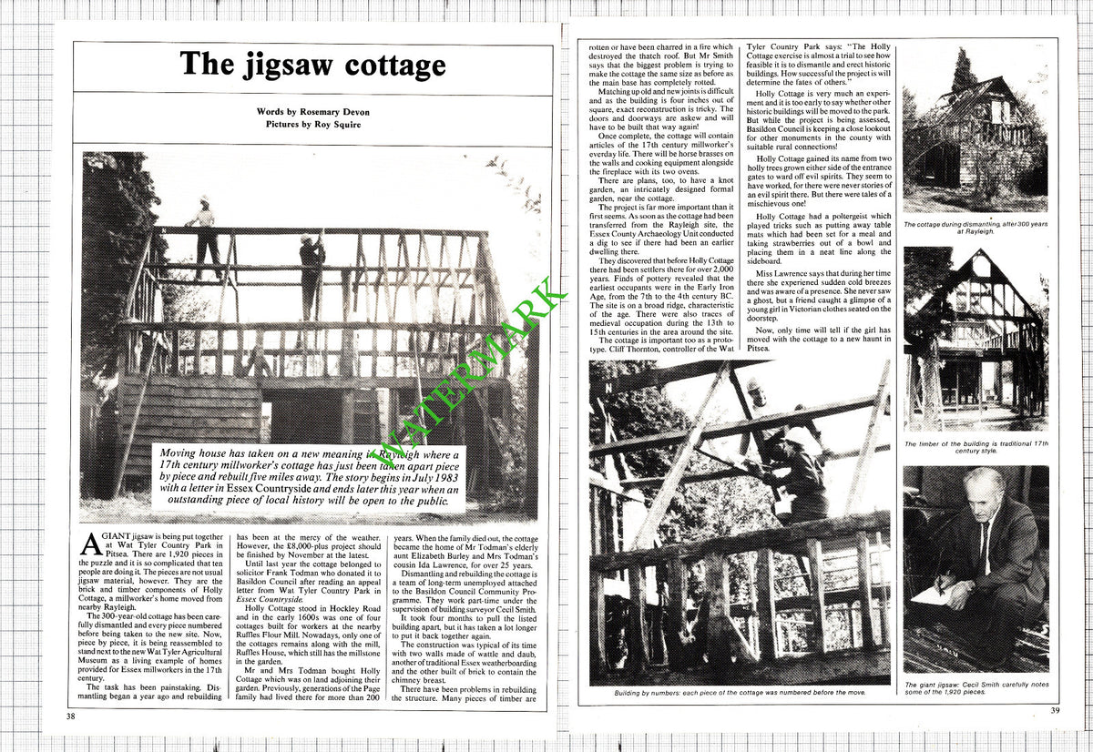 Wat Tyler Country Park Pitsea Essex Holly Cottage Rayleigh Todman - 1985 Article