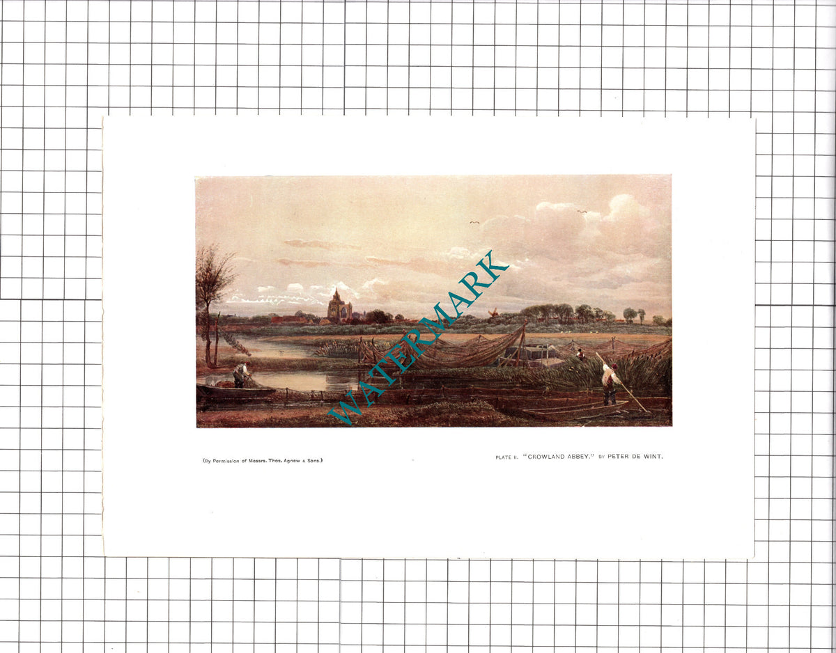 Crowland Abbey Peter De Wint - 1904 Print