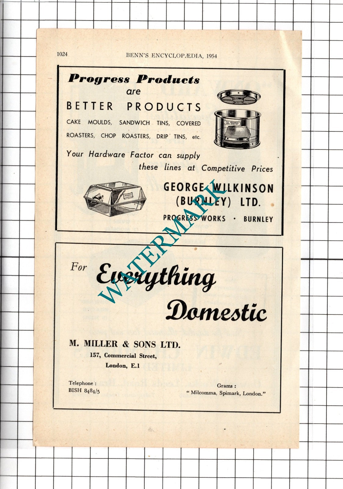 Edwin Chambers Ltd Bradford / George Wilkinson Burnley Ltd - 1954 Advert