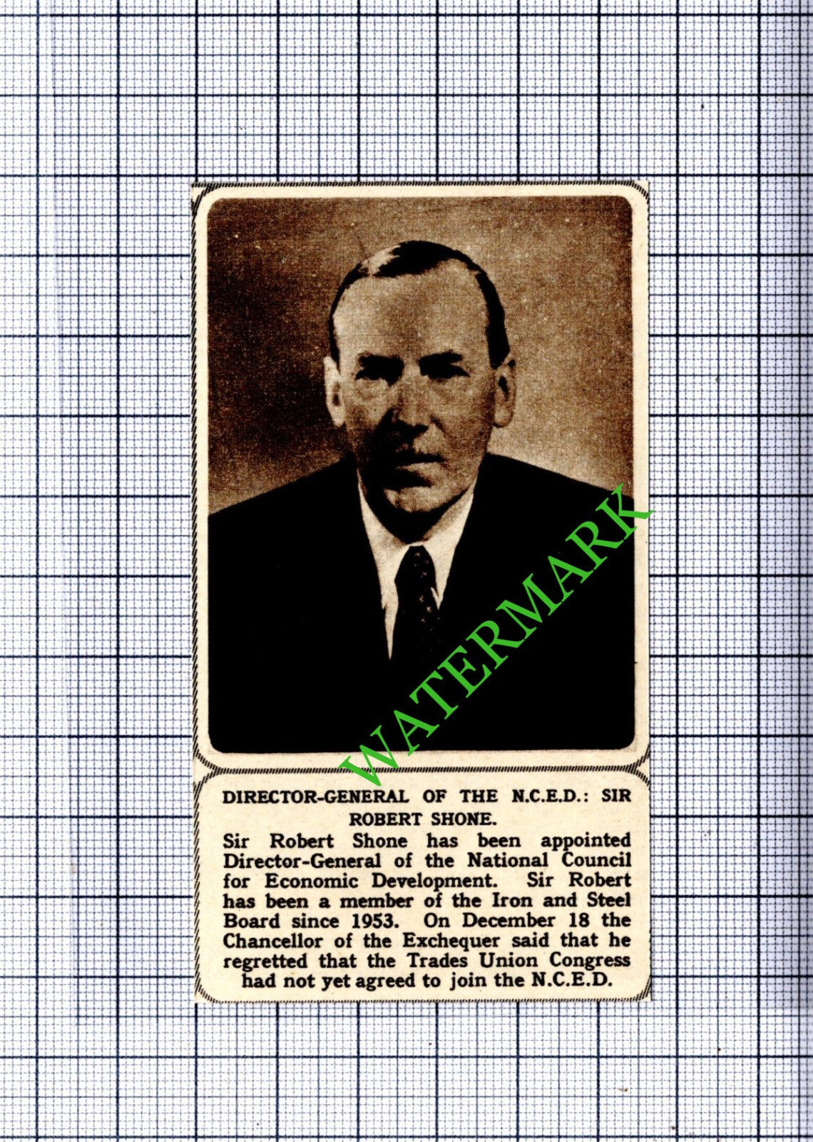 Sir Robert Shone - 1961 Small Cutting