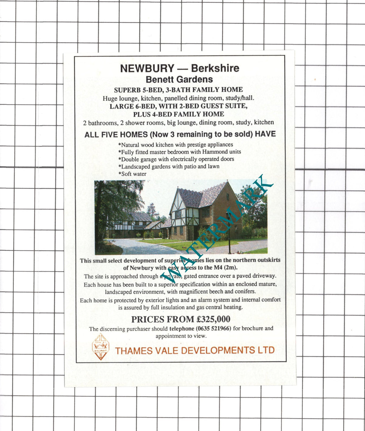 Newbury Berkshire Benett Gardens House Sale Advert - 1991 Clipping