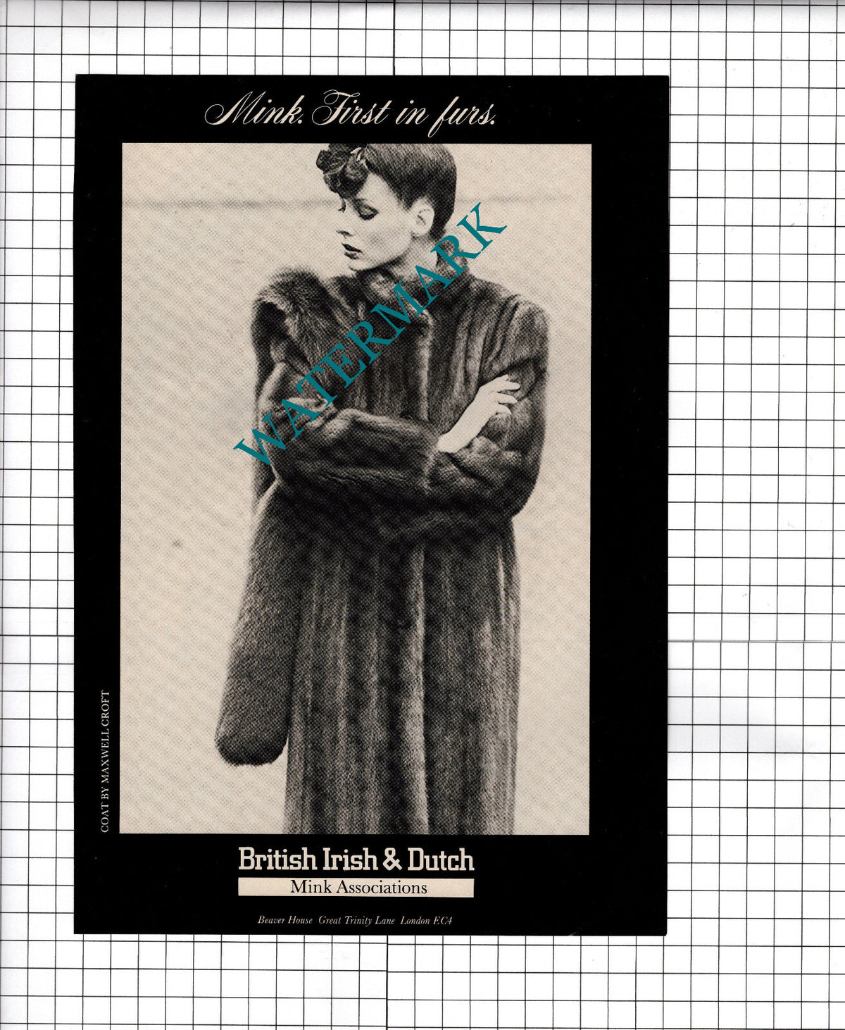 British Irish & Dutch Mink Associations London Fur - 1980 Advert