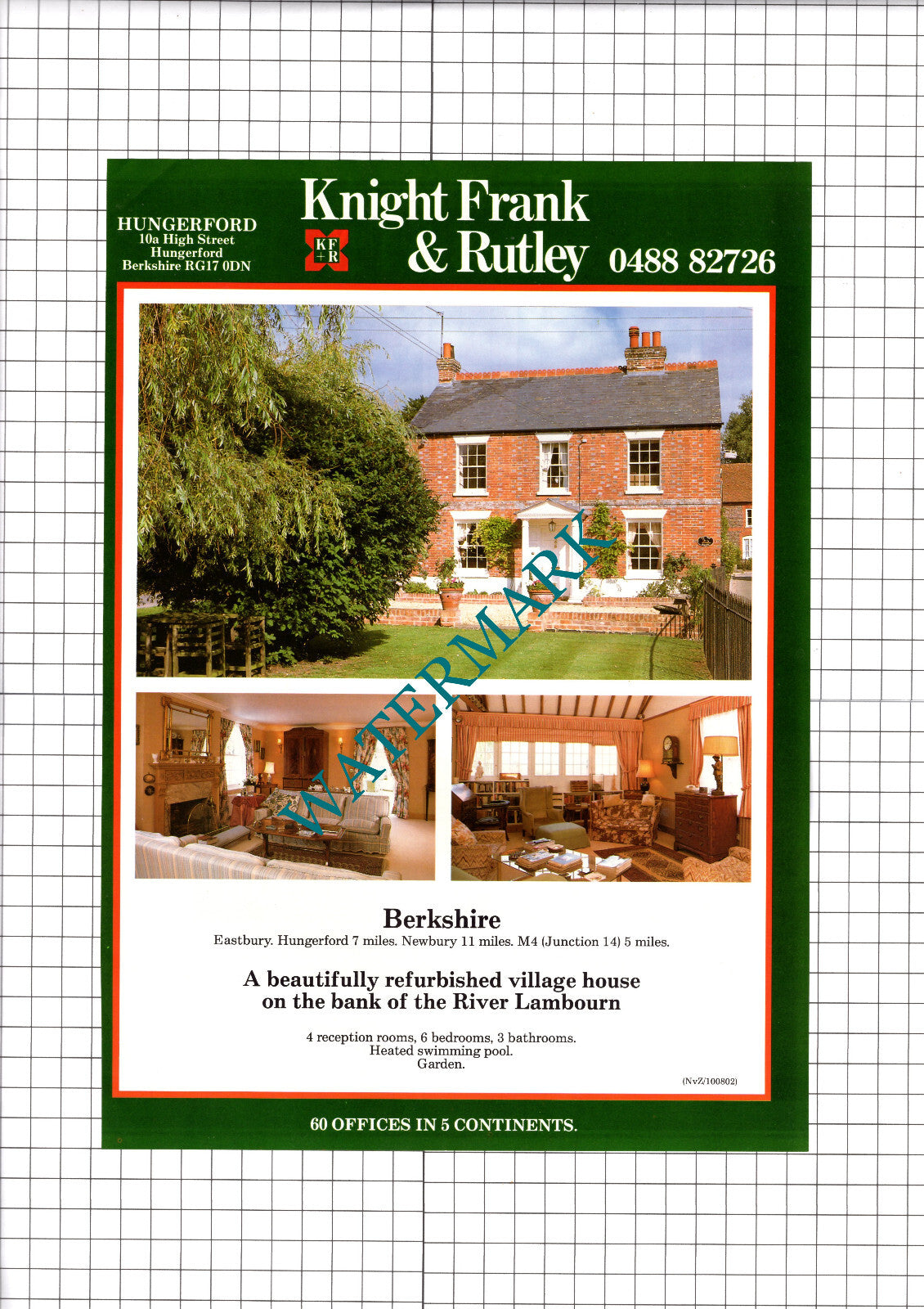 Eastbury Berkshire House Sale Advert - 1989 Clipping / Print