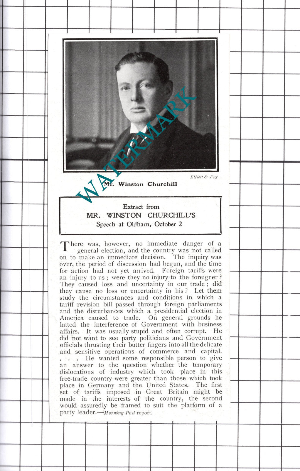 Winston Churchill - c.1903 Cutting / Print