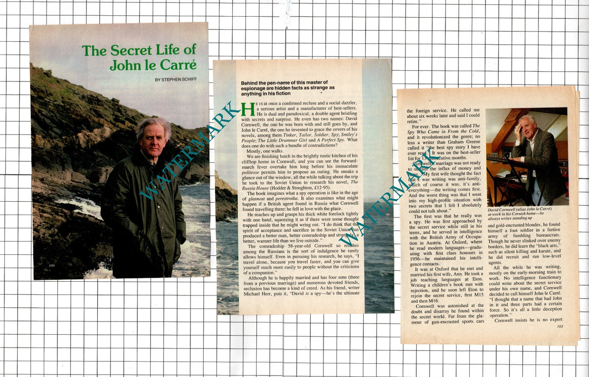John le Carre Author - 1990 Small Article