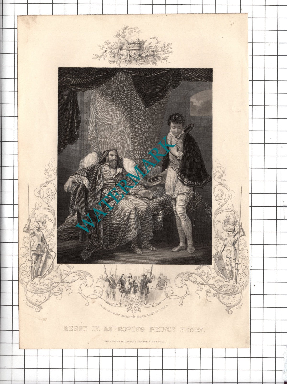 Henry IV Prince Henry William Shakespeare Print - c.1880