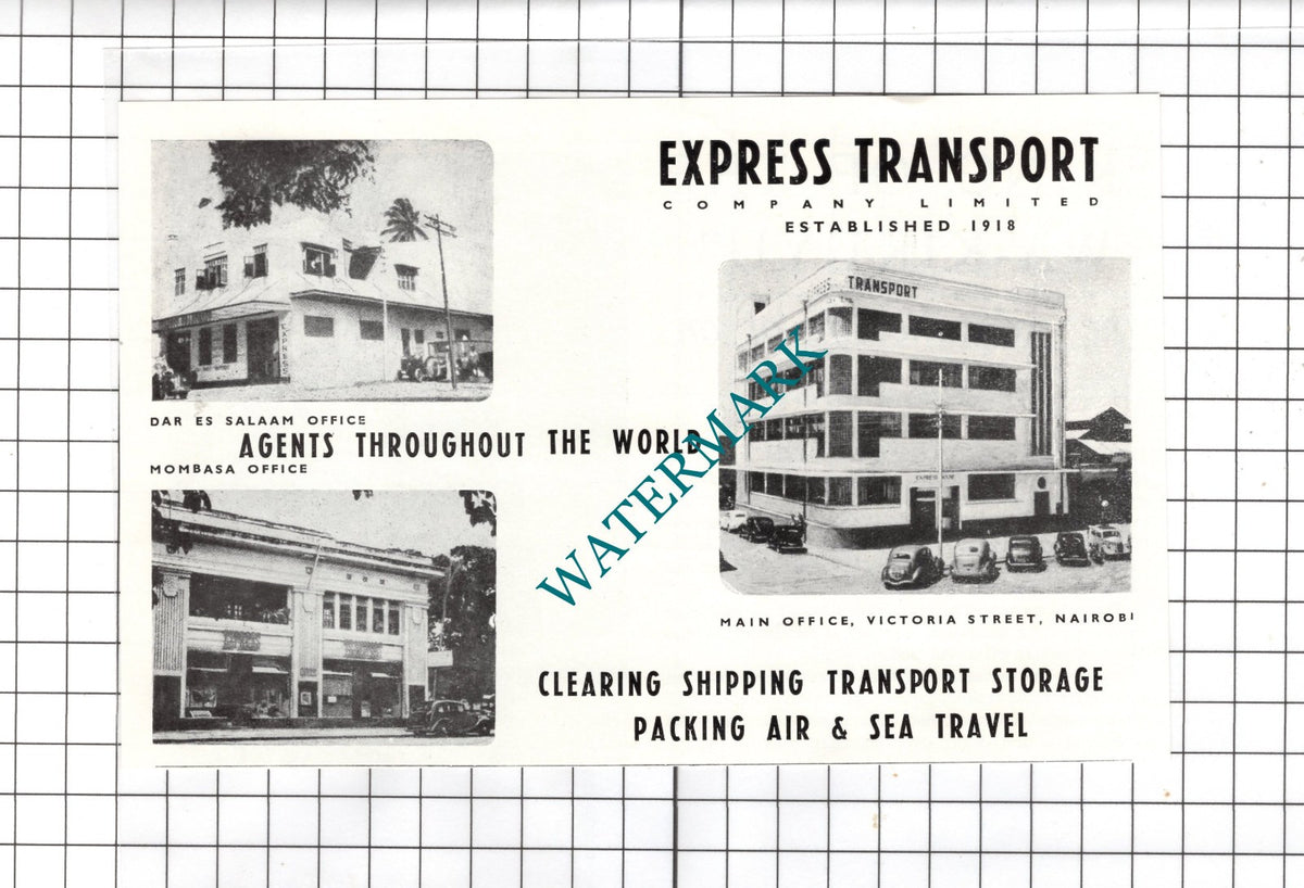 Express Transport Company Ltd Nairobi Kenya Mombasa - 1951 Advert