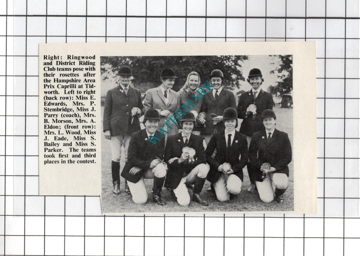 Ringwood and District Riding Club Stembridge Morson Eade -1971 Small Cutting