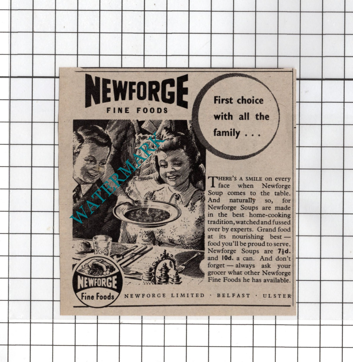 Newforge Ltd Belfast Ireland Foods - 1948 Small ADVERT