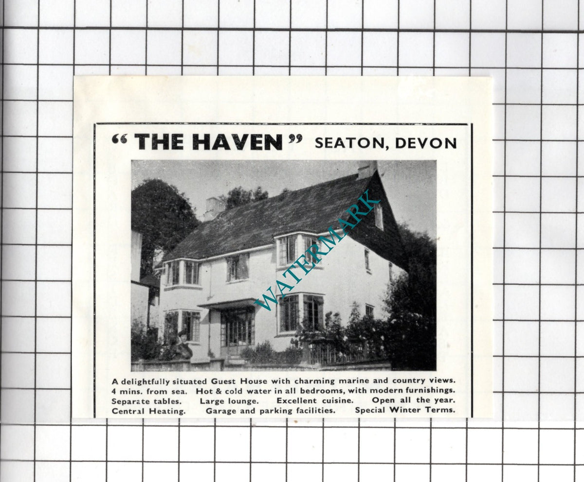 Netherhayes Seaton Devon Turner / The Haven Seaton Devon- c.1954 Small Advert