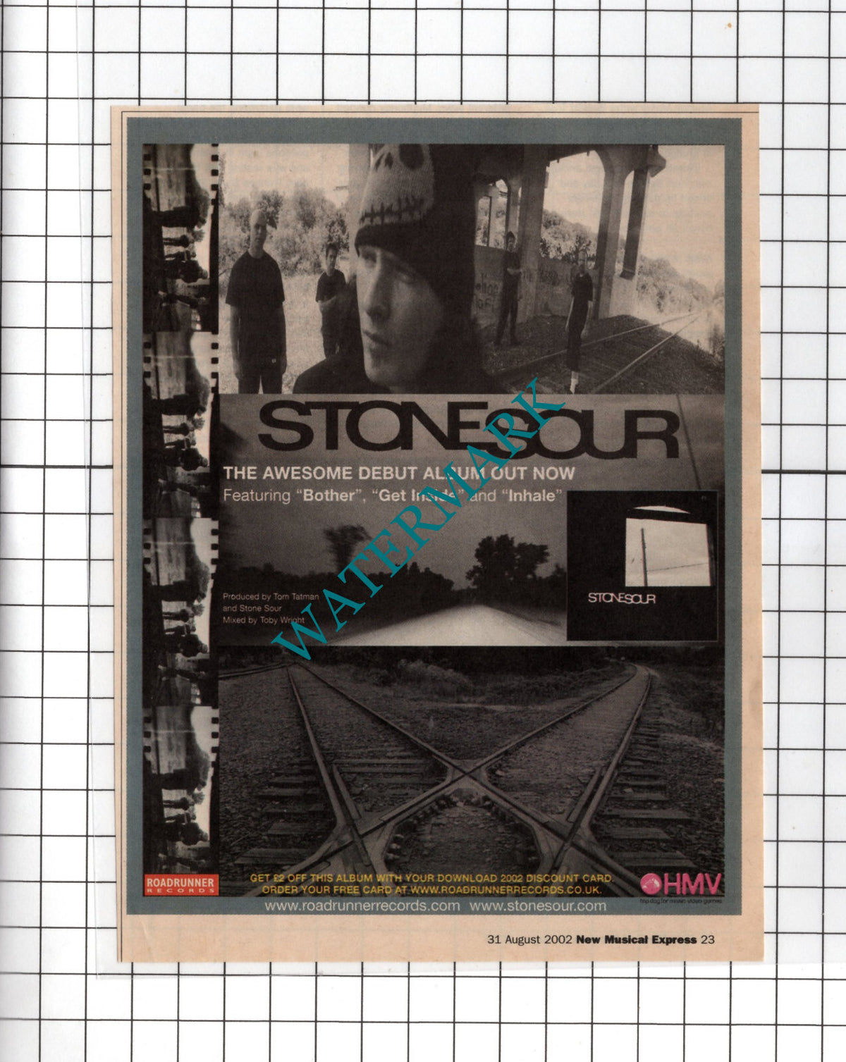 Stone Sour ADVERT - 2002 SMALL News Cutting