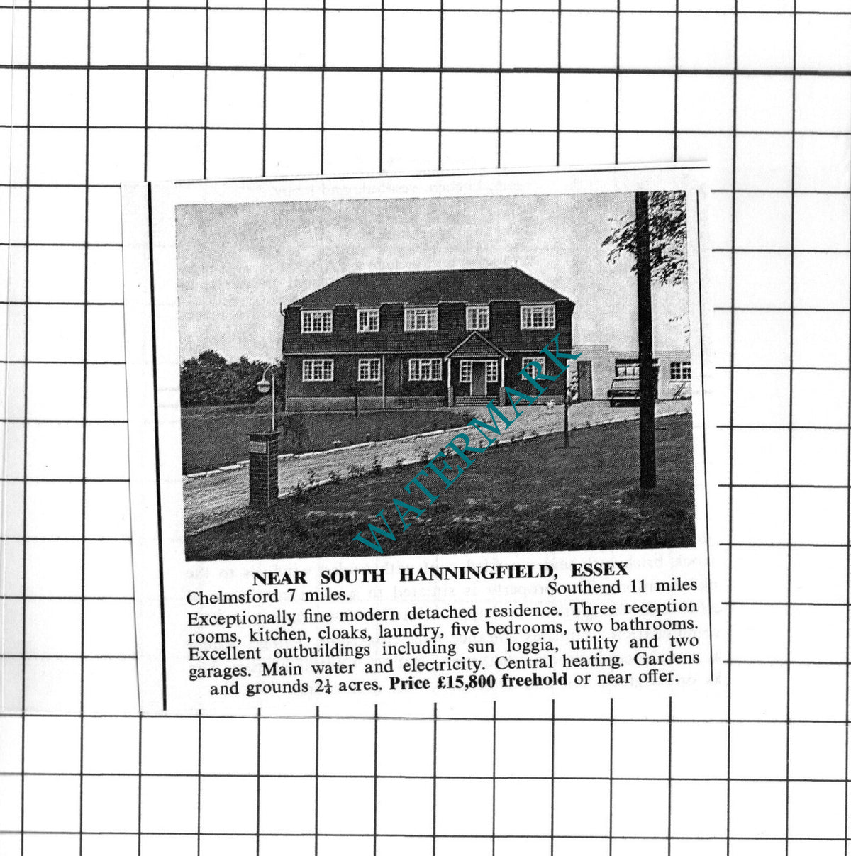 South Hanningfield Essex House Sale Advert - c.1967 Clipping / Print