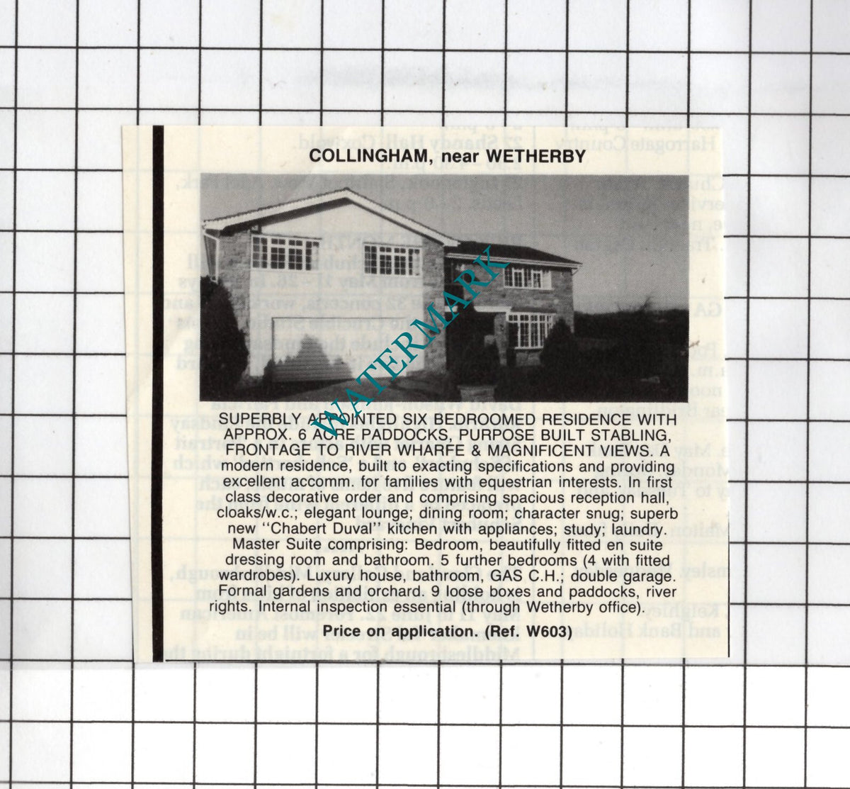 Collingham Yorkshire - 1985 SMALL House Sale Advert