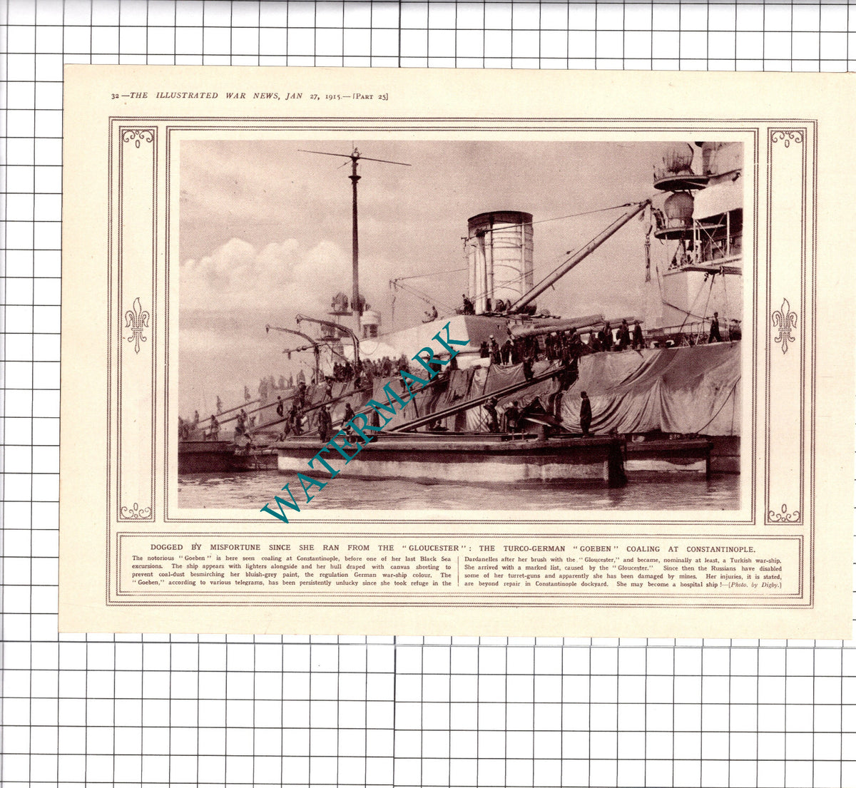 GOEBEN German Ship Constantinople Great War WW1 -1915 Book Print