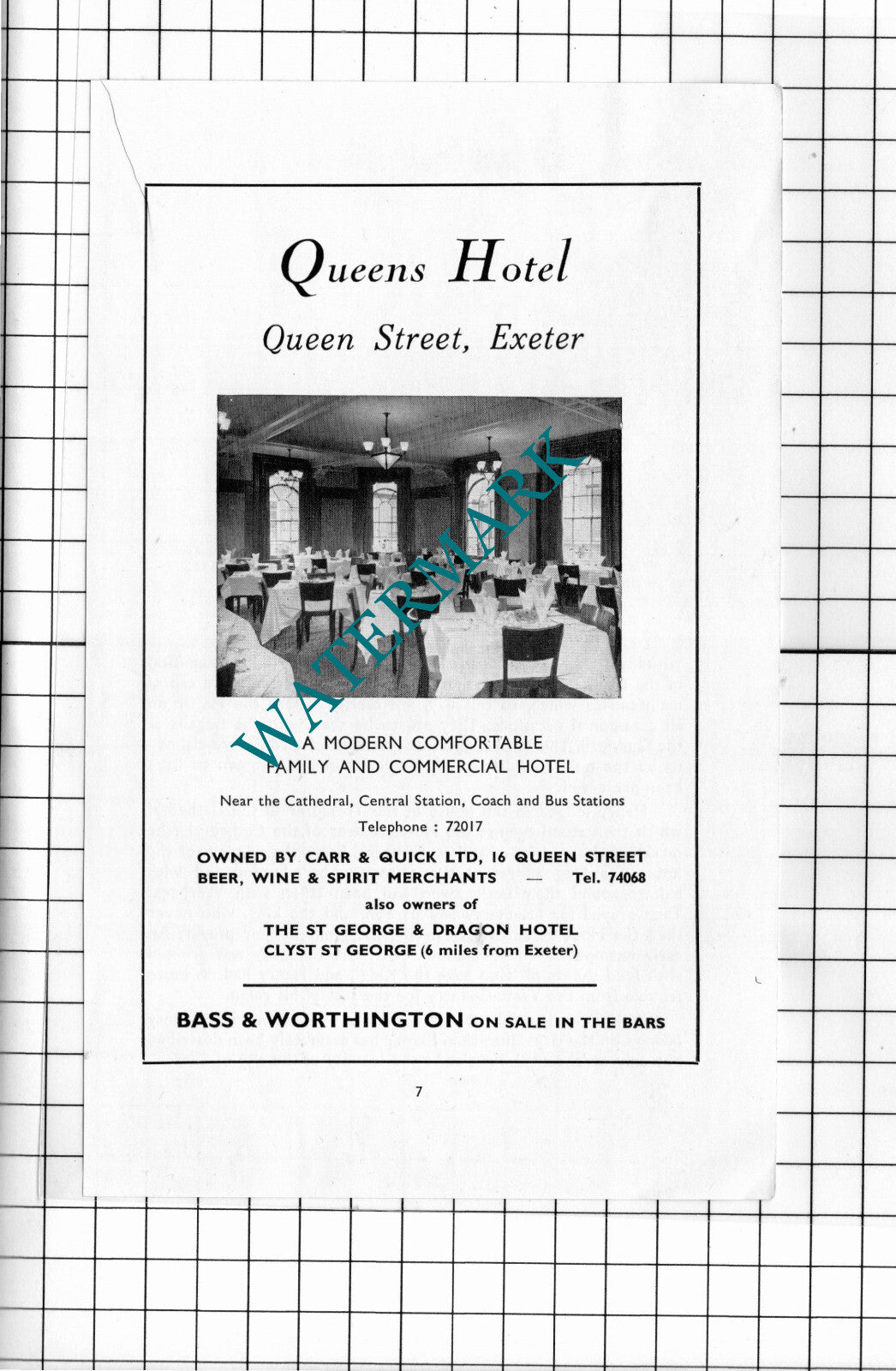 Queens Hotel Exeter Devon Advert - 1957 Cutting
