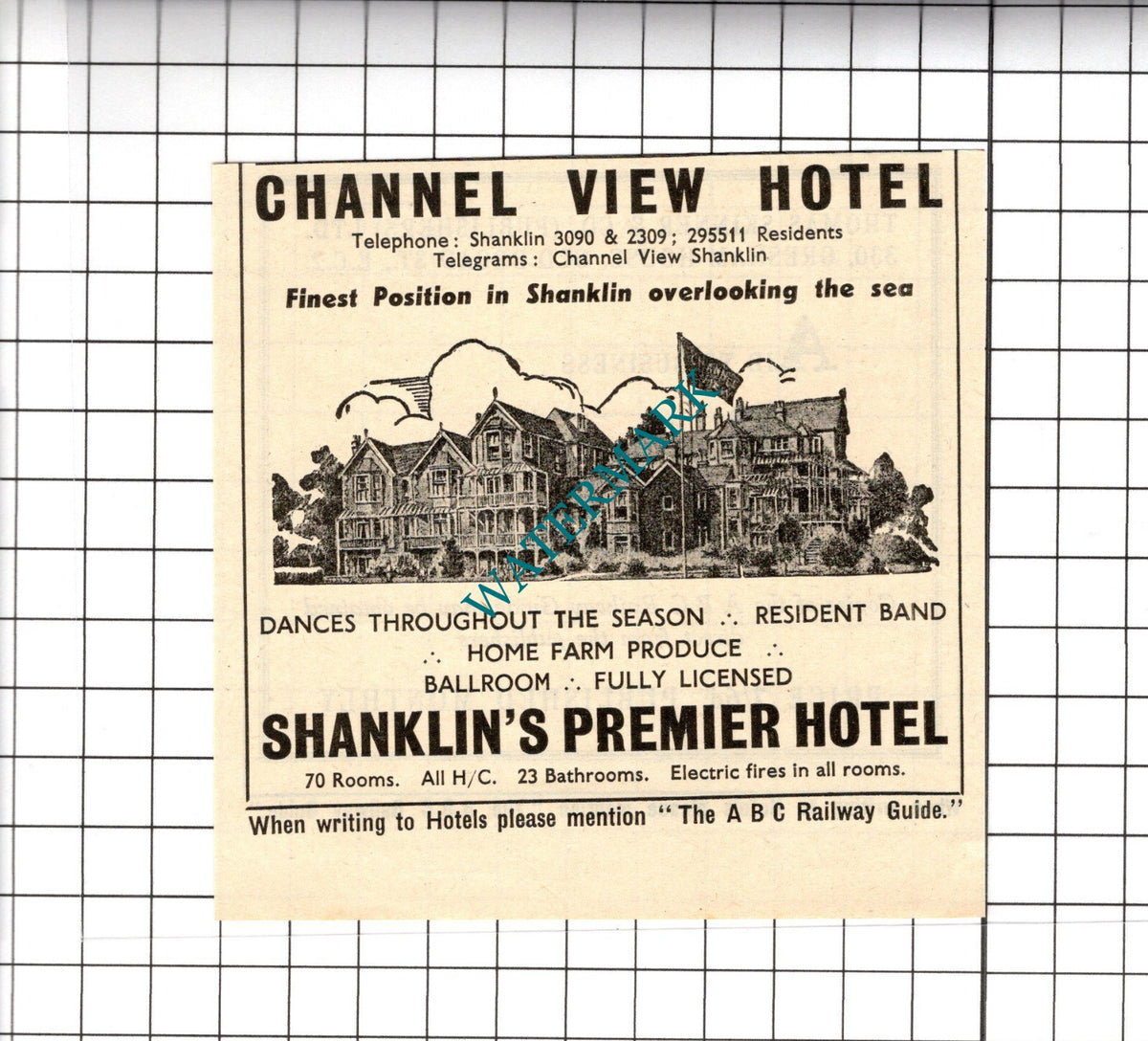 Channel View Hotel Shanklin Isle Of Wight Small Advert - 1958 Cutting