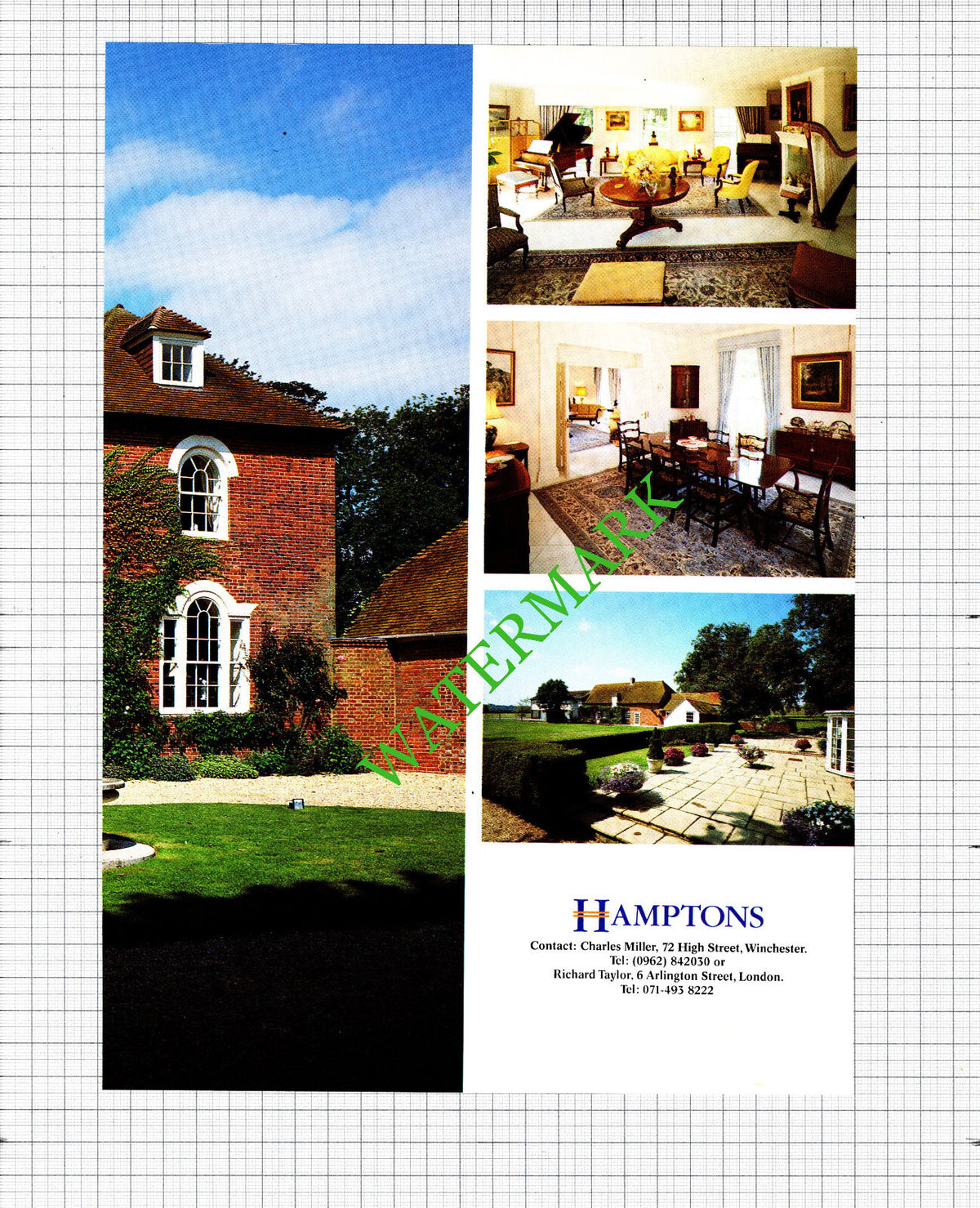 Houghton Hampshire House Sale Advert - 1991 Two-Part Cutting