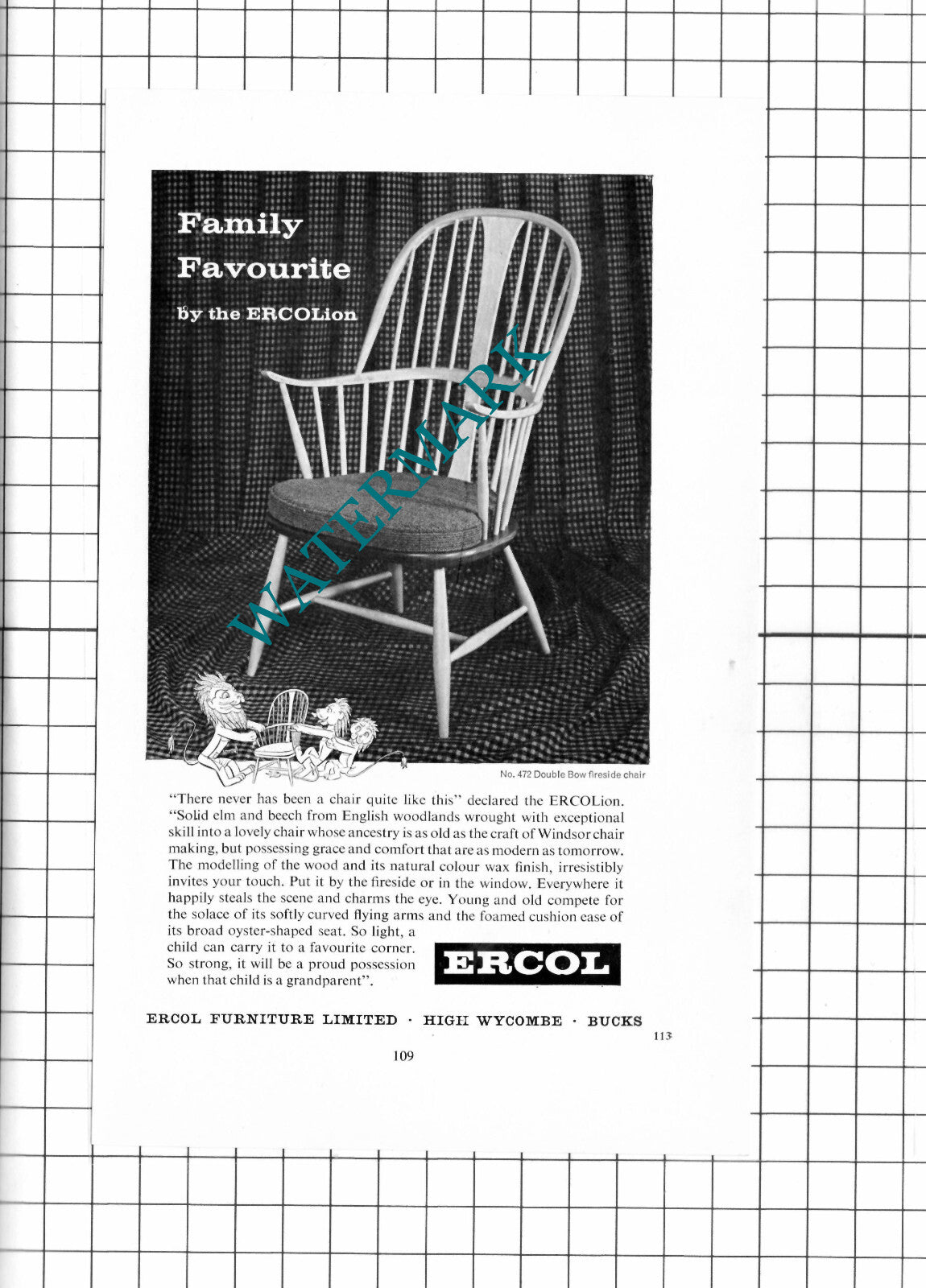 Ercol Furniture Ltd High Wycombe Buckinghamshire - 1964 Advert