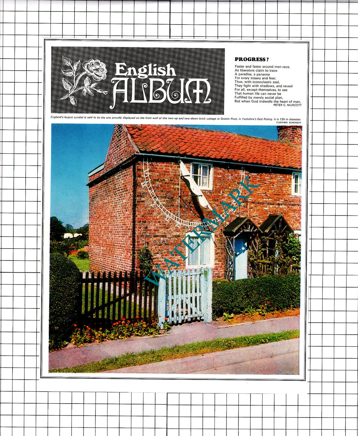 Seaton Ross Yorkshire Sundial House - 1975 Clipping / Print