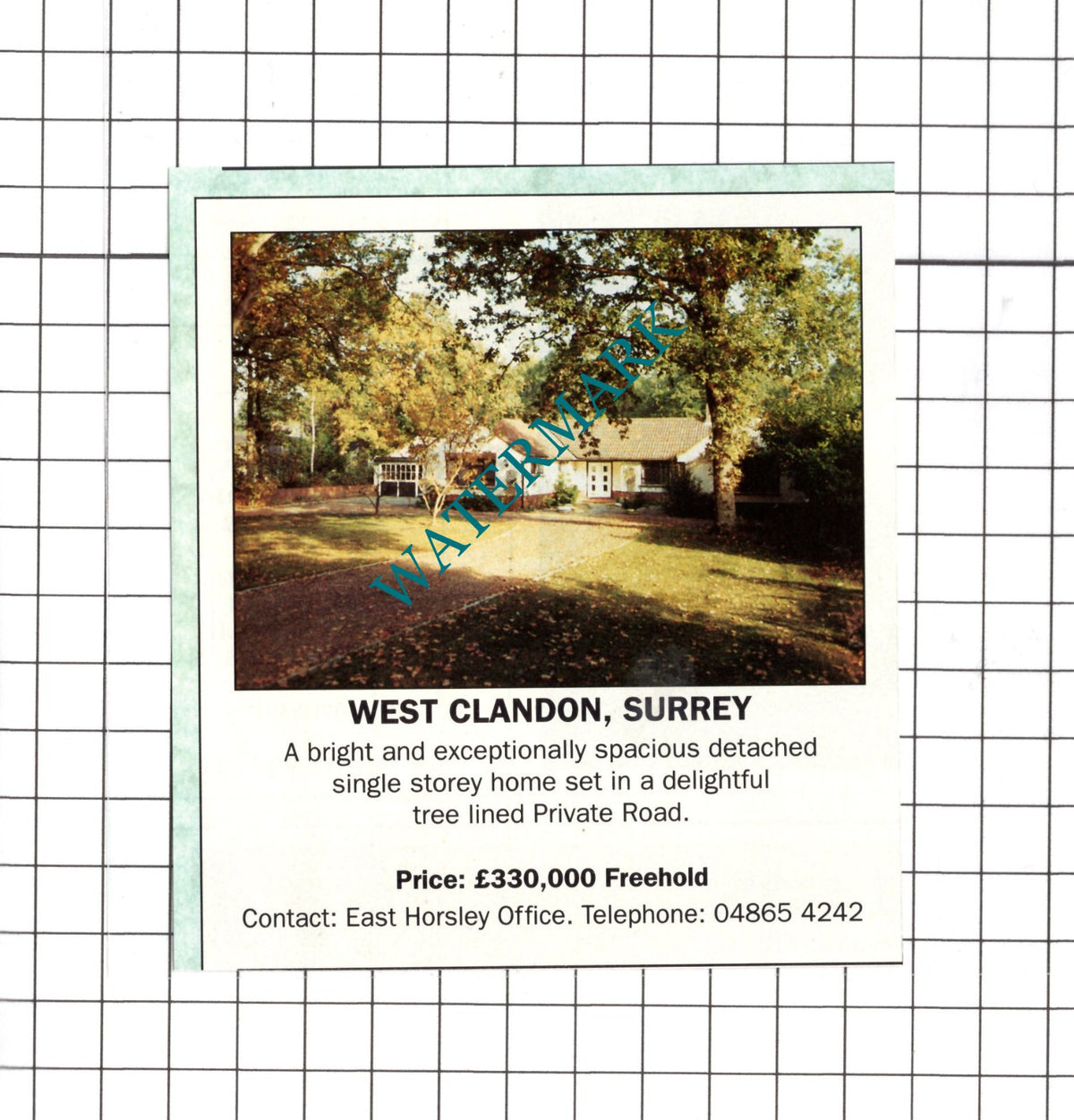 West Clandon Surrey House Sale Advert - 1990 Clipping / Print