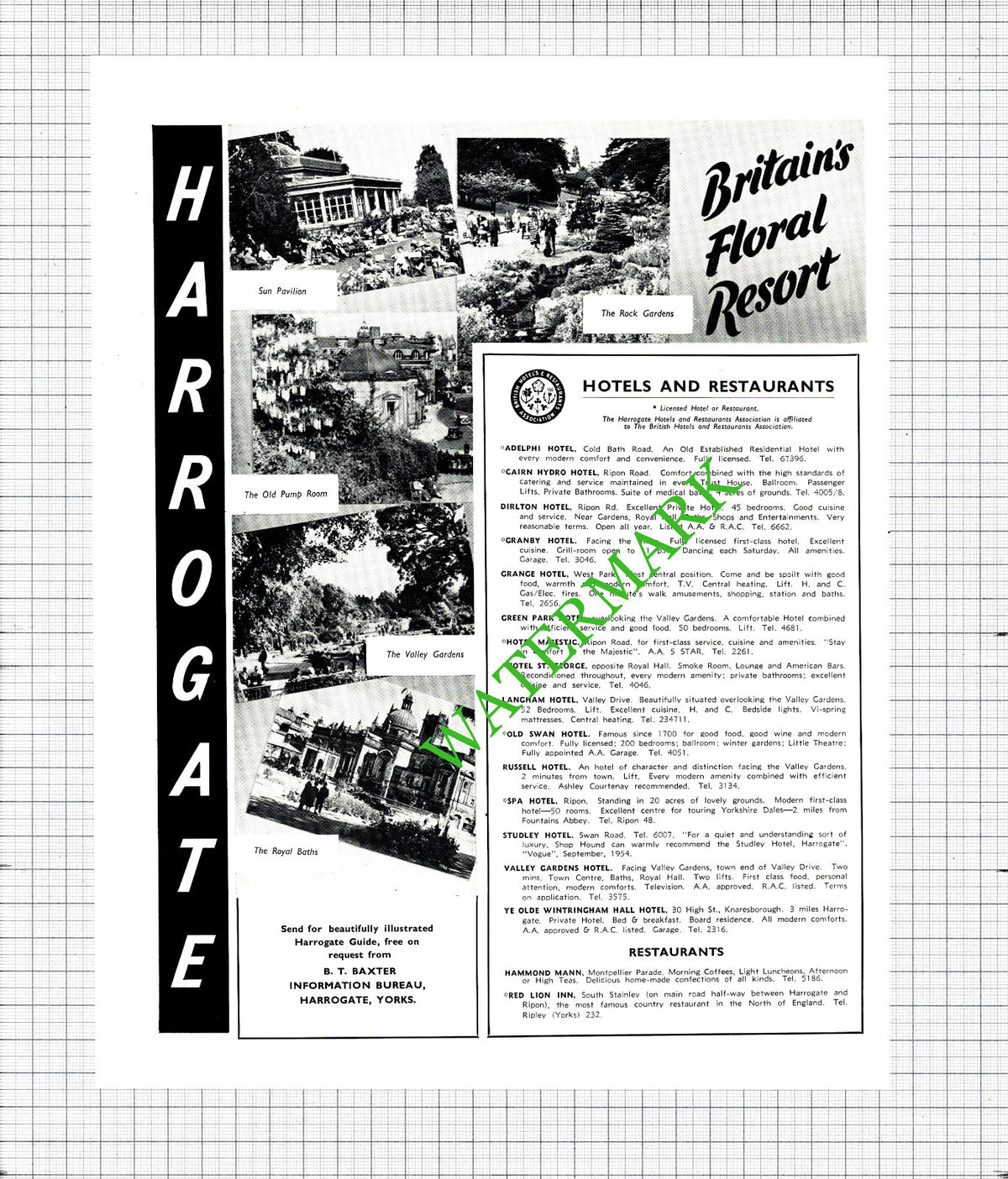 Harrogate Tourism ADVERT - 1956 Cutting