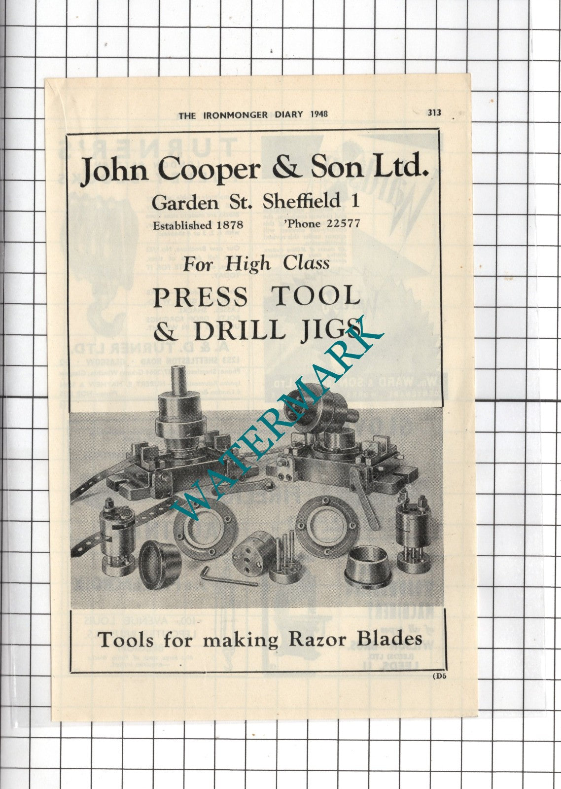 John Cooper & Son Ltd Sheffield - 1948 Small Advert