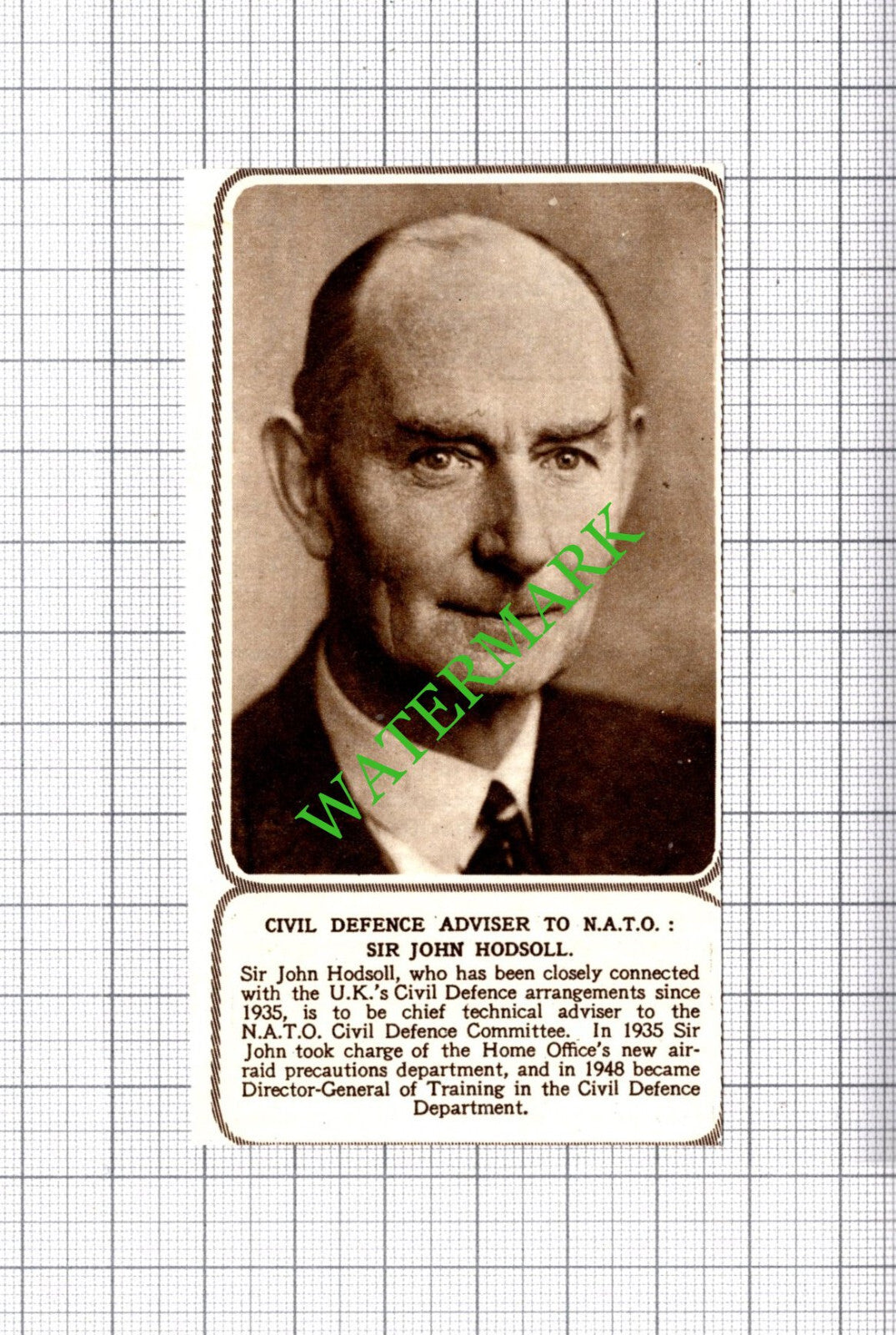 Sir John Hodsoll - 1954 Small Cutting
