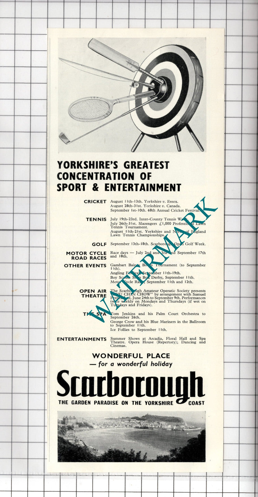 Scarborough Yorkshire Tourism Advert - 1954