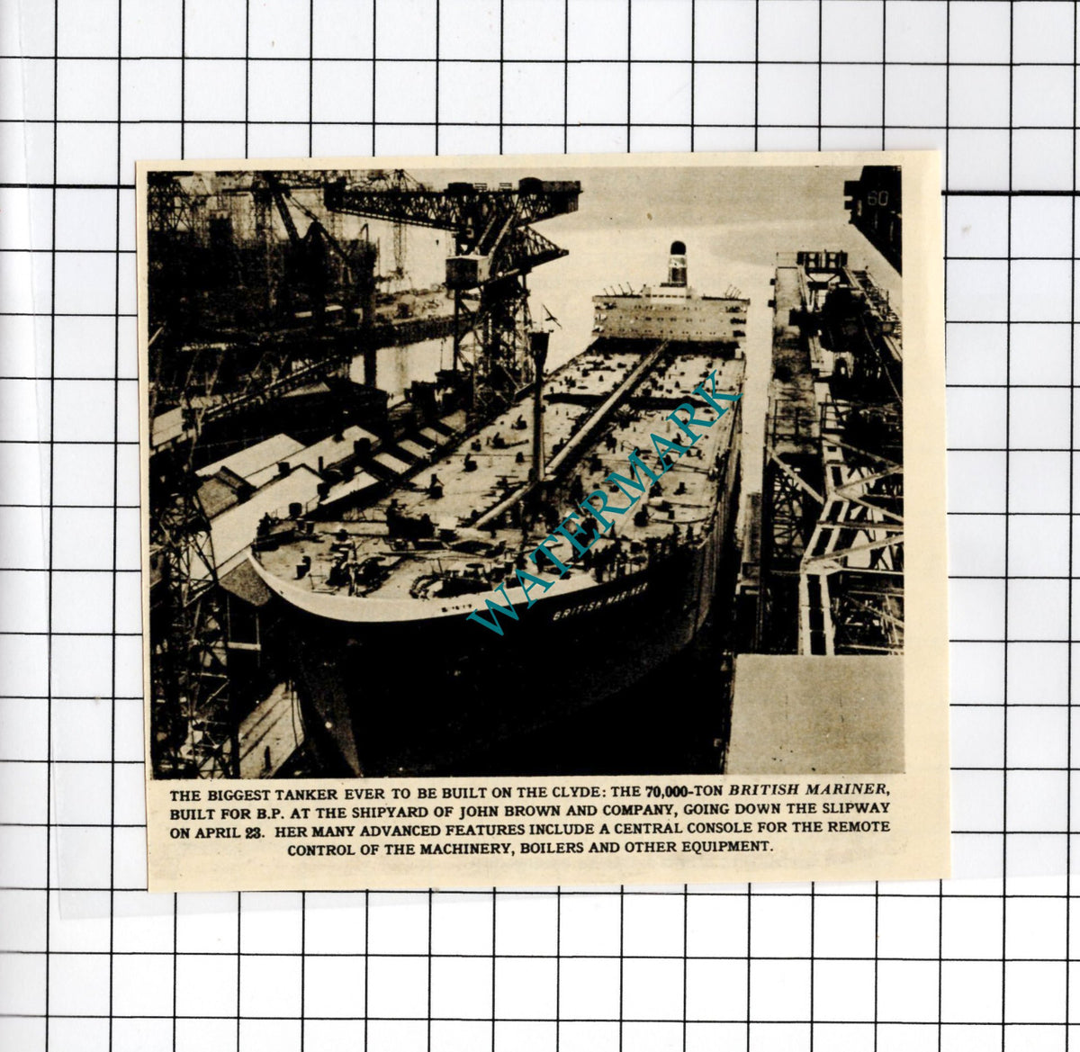 BRITISH MARINER Ship - 1963 Small Cutting