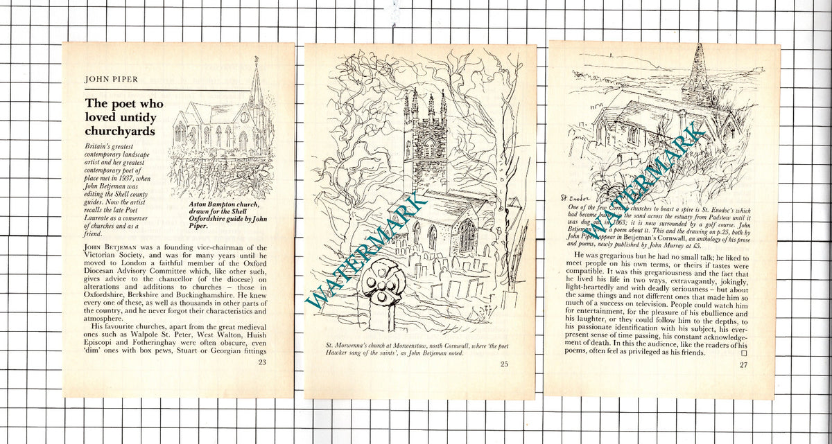 John Betjeman Poet - 1984 Small Article