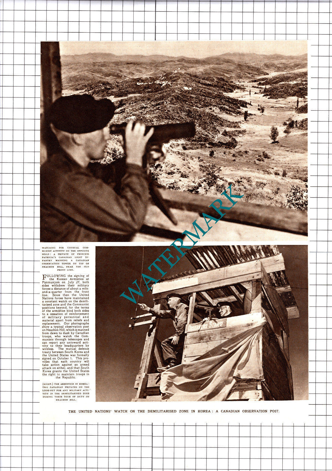 Princess Patricia's Canadian Light Infantry Neachon Hill - 1953 Cutting / Print