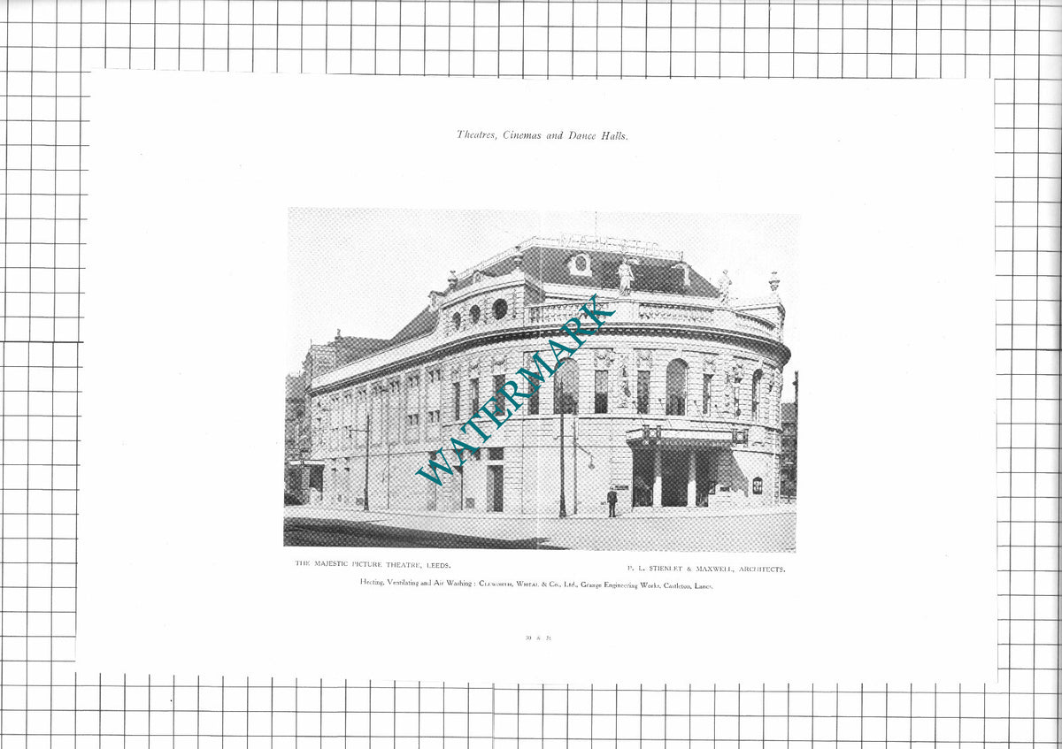 The Majestic Picture Theatre Leeds Stienlet & Maxwell - 1923 Book Prints