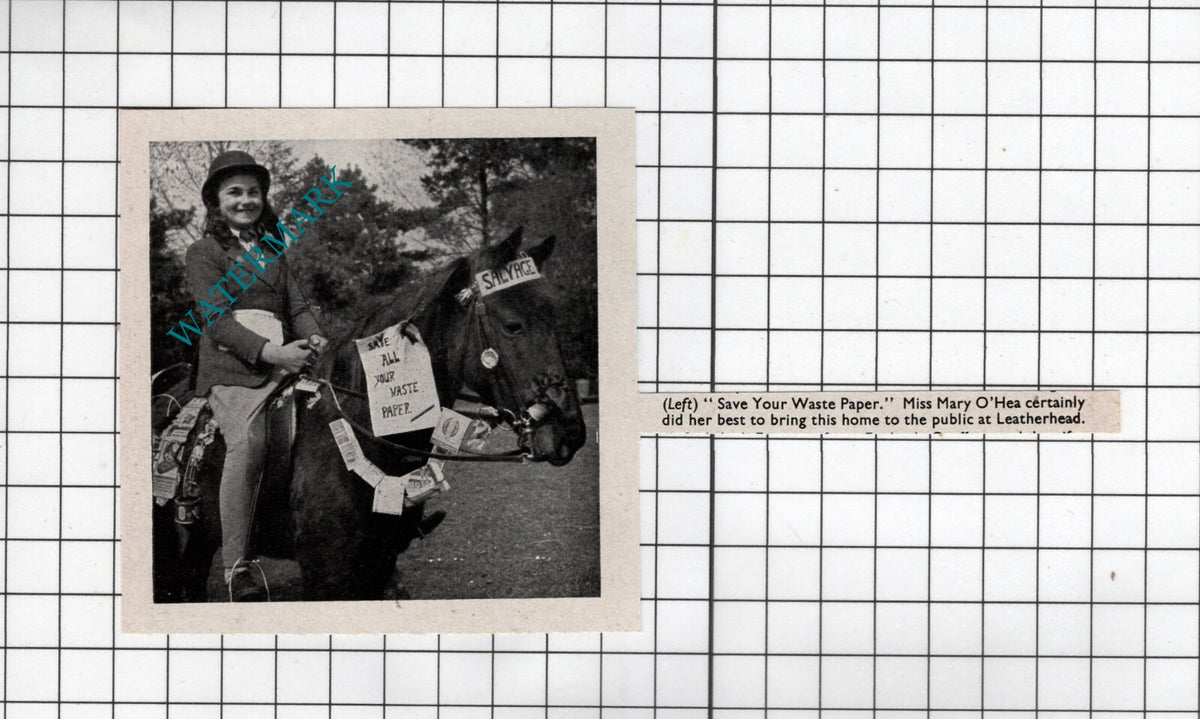 Miss Mary O'Hea Leatherhead Surrey WW2 - 1942 Small Clipping