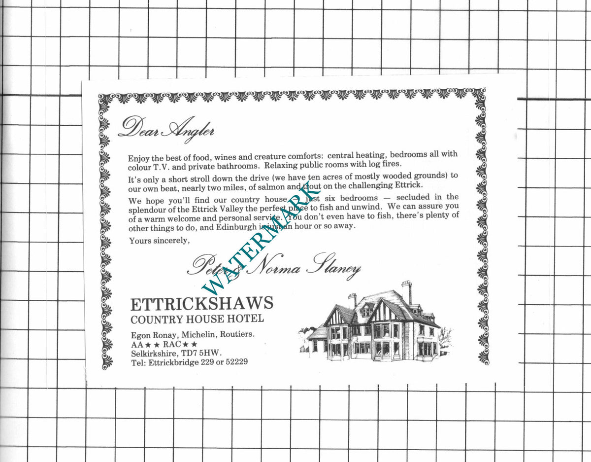 Ettrickshaws Hotel Peter & Norma Slaney Small Advert - c.1984 Clipping