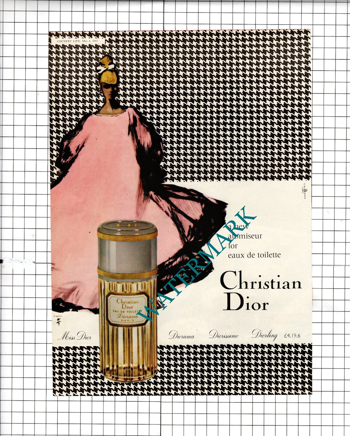 Christian Dior Diorama Perfume ADVERT - 1967 Advert / Clipping