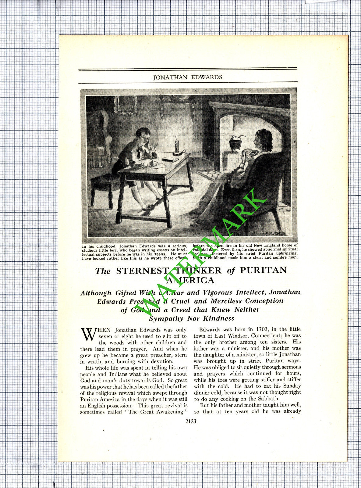 Jonathan Edwards Preacher - c.1940s Article