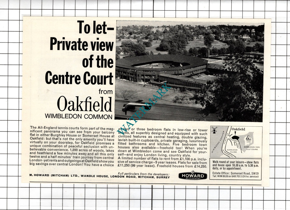 Burghley House Oakfield Wimbledon Somerset House Howard Mitcham - 1967 Advert