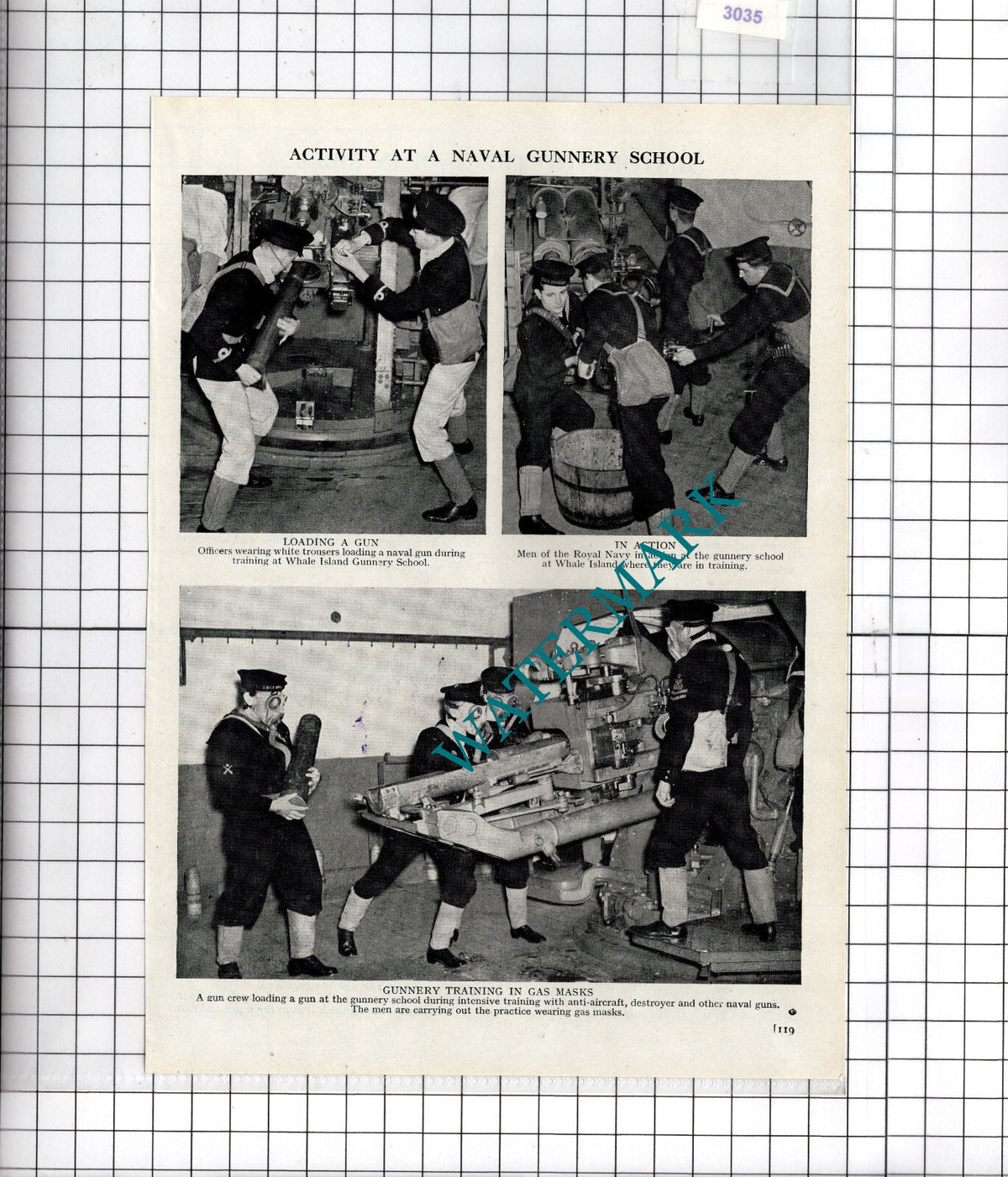Whale Island Gunnery School World War Two - c.1940s Cutting