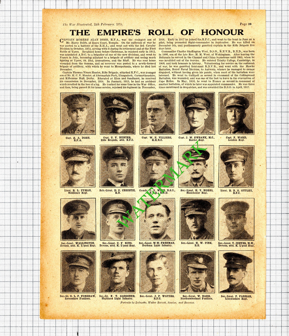 Charles Skeffington Wokingham Thomas Victor Hunter Llangadock WW1- 1918 Cutting