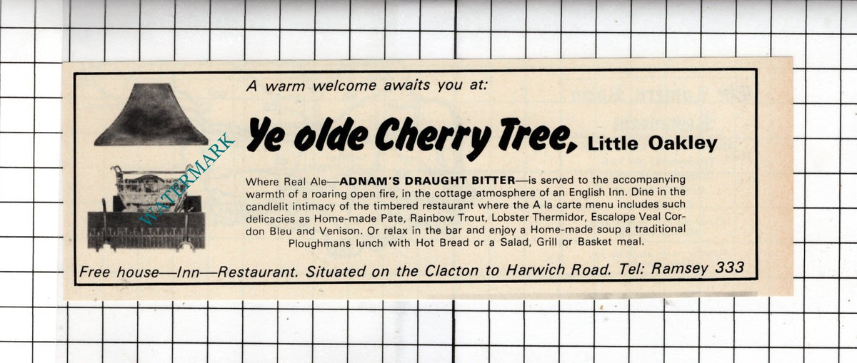 Ye Olde Cherry Tree Little Oakley Essex - 1975 Small Advert