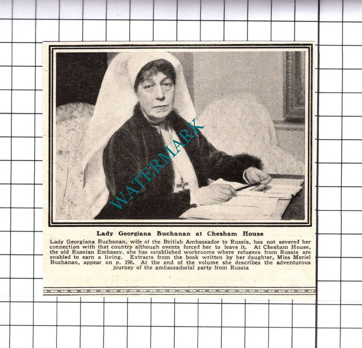 Lady Georgiana Buchanan Chesham House - 1919 SMALL Cutting