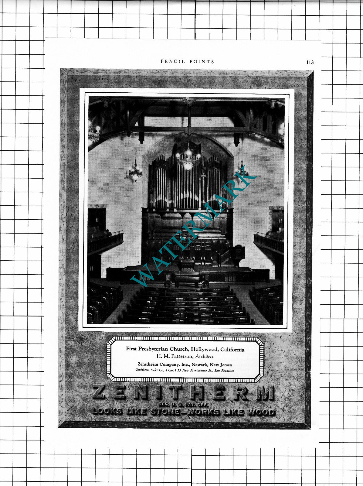 First Presbyterian Church Hollywood California Zenitherm Advert -1927 Clipping