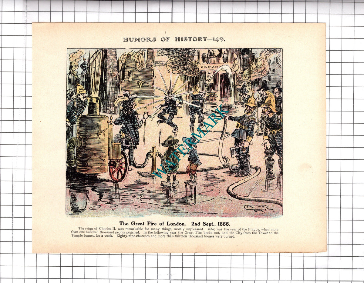 The Great Fire Of London - c.1921 Clipping / Print