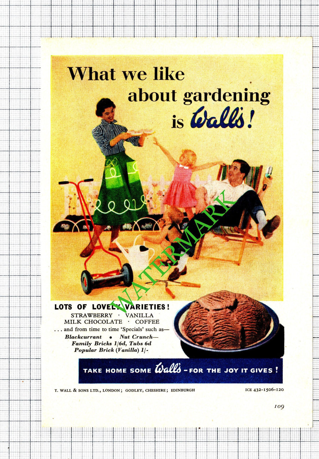 Wall's Walls Ice Cream Small Advert - 1956 Cutting