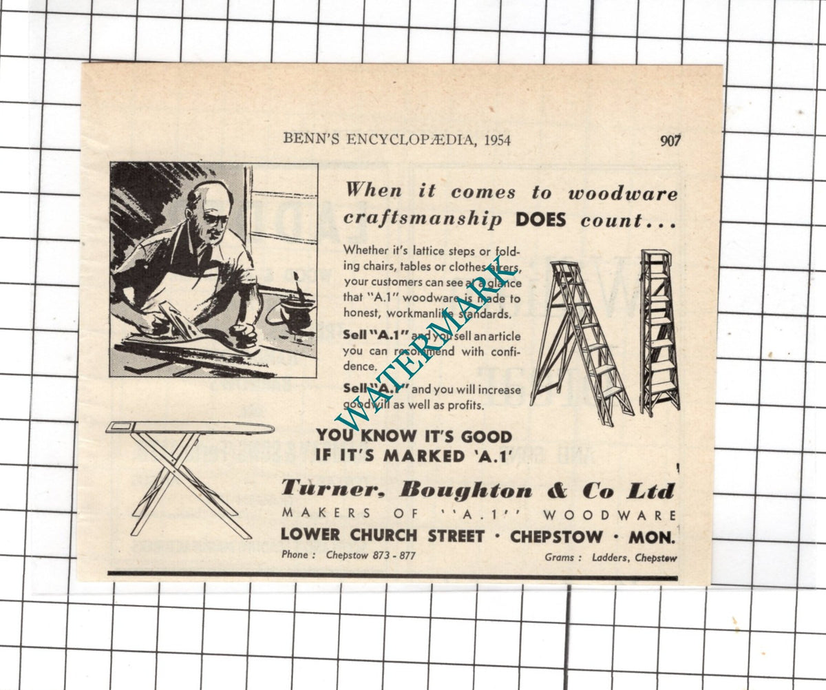 Turner Boughton & Co Ltd Chepstow Monmouthshire - 1954 Small ADVERT